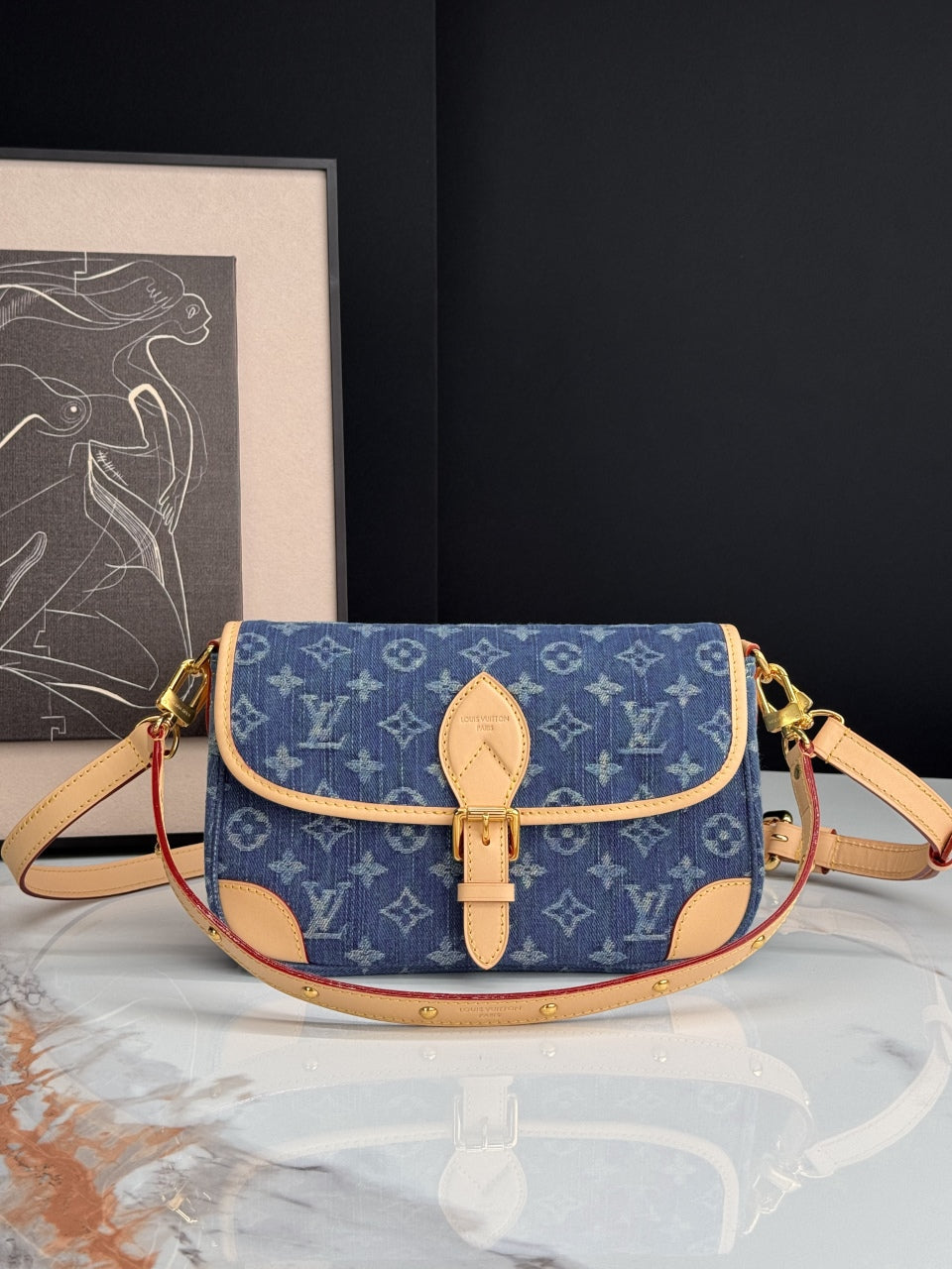 【ルイヴィトン】大人気♪ ディアヌ 肩がけ ショルダーバッグ デニム