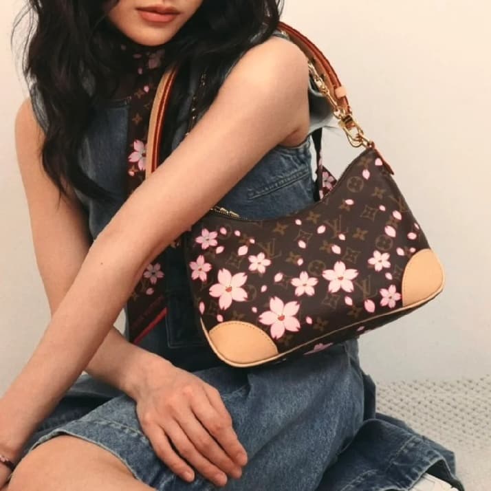 【ルイヴィトン】この時期おすすめ☆可愛い桜LV × TM ブーローニュ NM ハンドバッグM13265